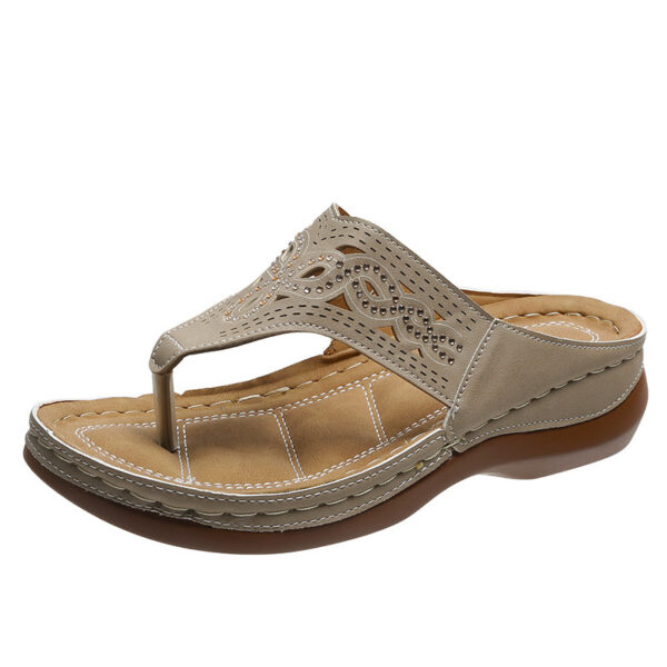 Clip Toe Wedge Sandals Women Summer Flip Flops Slippers Beach Shoes - Image 2