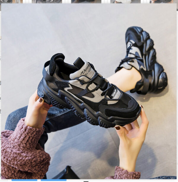Shoes Women New Thick Soled Women S Shoes Versatile Sports Shoes Black Fashion Net Red Daddy Shoes Spring - Image 8