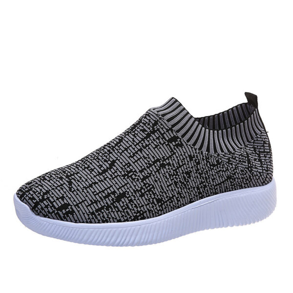 Stripe Knit Sock Shoes Flats Sneakers Running Walking Loafers - Image 6