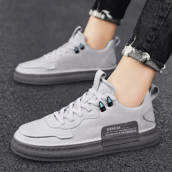 Leather Men's Versatile Casual Sneakers - Image 4