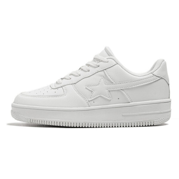 Thick Soled White Casual Sneakers For Men - Image 6