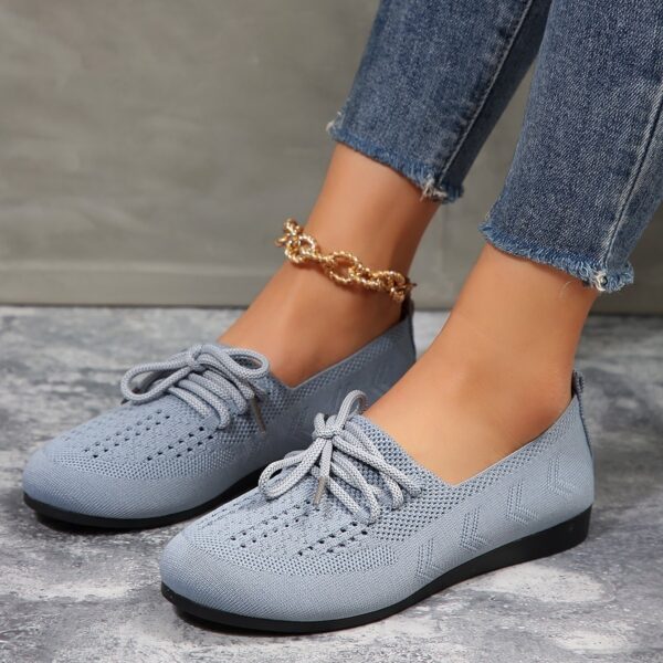 Lace-up Flats Women Fashion Breathable Lazy Mesh Shoes - Image 4