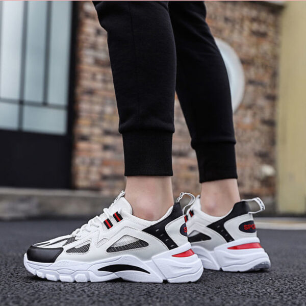 White Sneakers Men Non Slip Walking Running Shoes Sports - Image 5