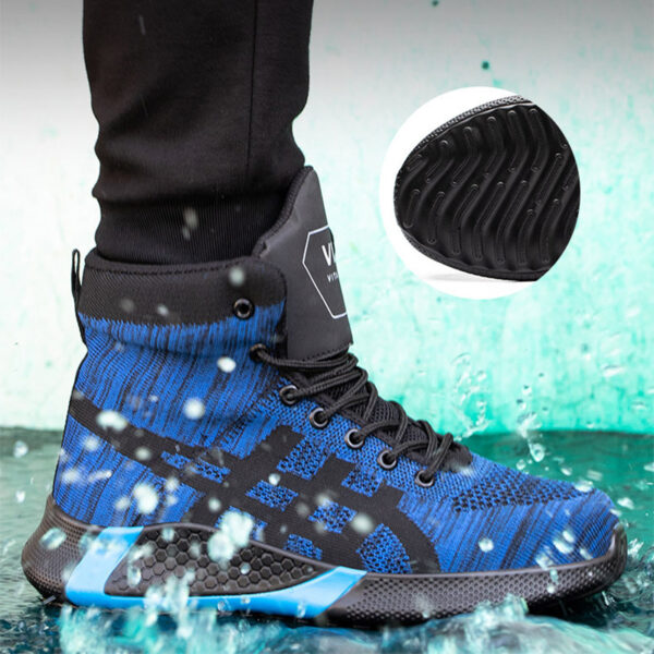 Winter Plush Boots Men Labor Protection Anti-smash Anti-puncture Work Shoes Warm Thickened Breathable Lace-up Safety Shoes - Image 5