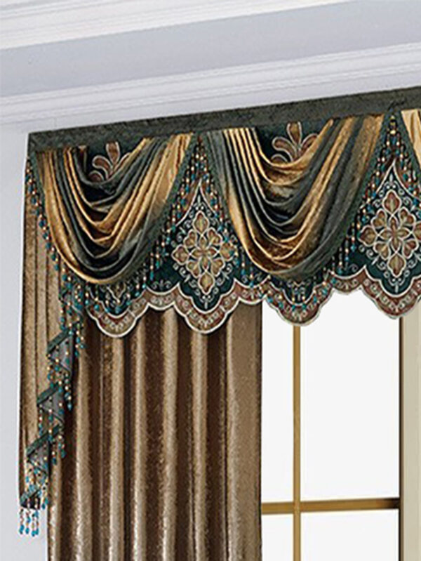 Two Pieces Of Luxurious European Villa Curtains With Elegant Floral Patterns, Suitable For Living Room And Bedroom - Image 5