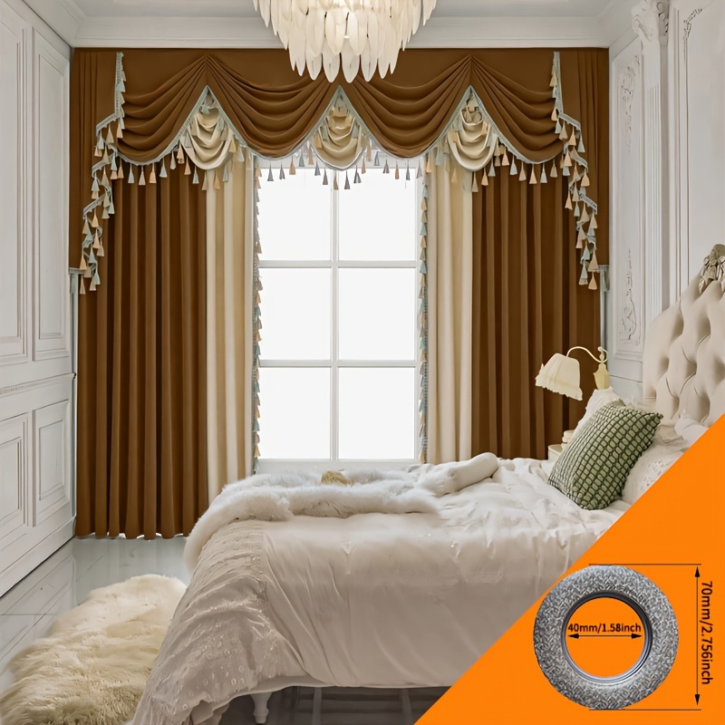Finished Retro Villa Living Room Bedroom High-grade Thickened Light Luxury Velvet Splicing Curtains, Curtain Drapes Need To Be Purchased - Image 6