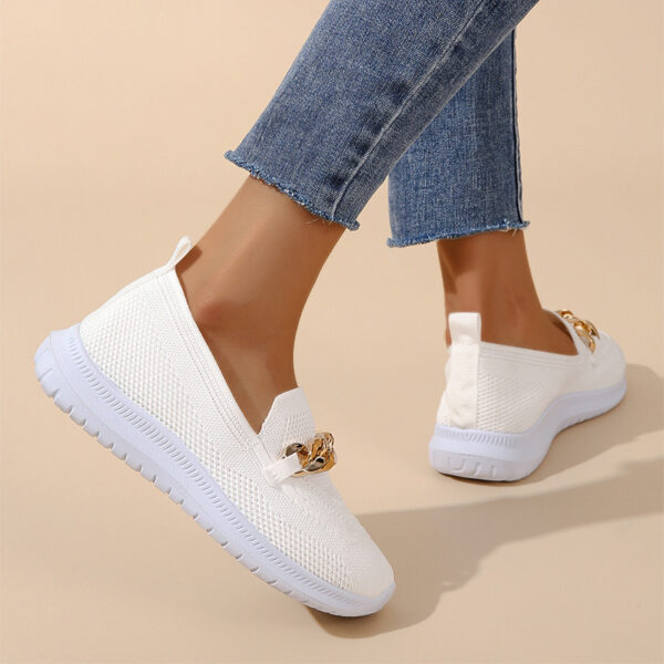 Chain Flats Shoes Women Mesh Sports Walking Shoes - Image 4