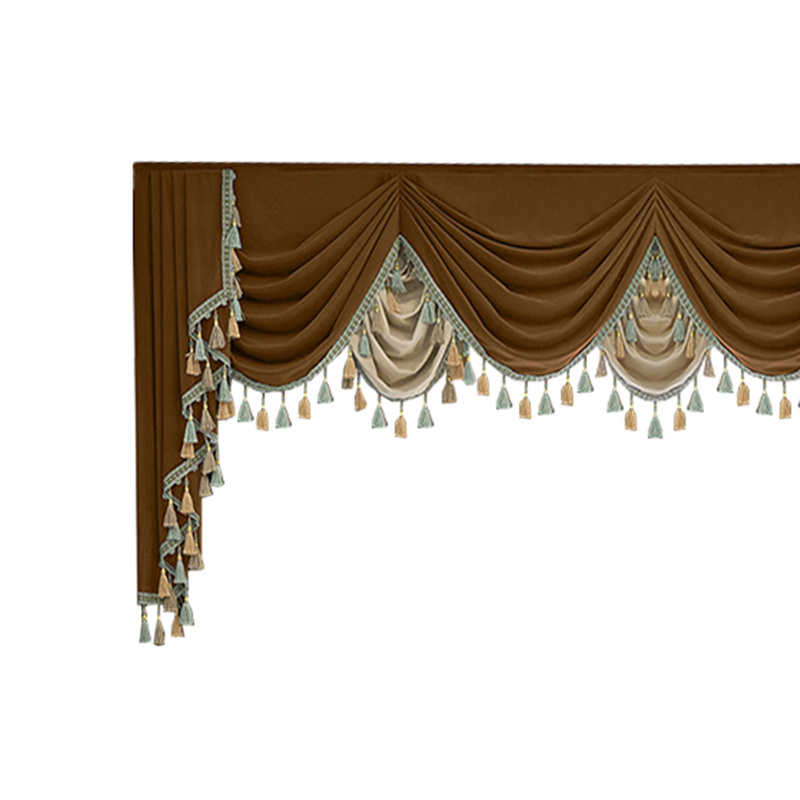 Finished Retro Villa Living Room Bedroom High-grade Thickened Light Luxury Velvet Splicing Curtains, Curtain Drapes Need To Be Purchased - Image 7