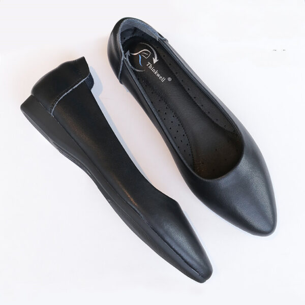 Leather Work Shoes Women Black - Image 6