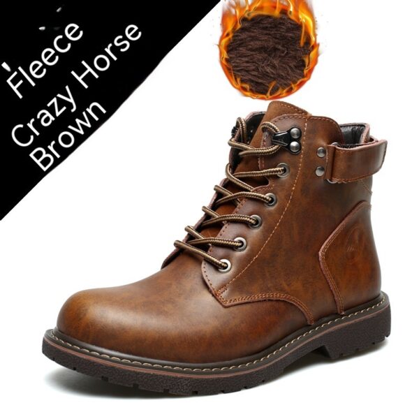 British Men Fleece-lined Martin Boots Casual Mid-top - Image 5