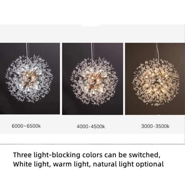 Dandelion Crystal Chandelier Restaurant Bedroom Clothing Shop Lighting - Image 6