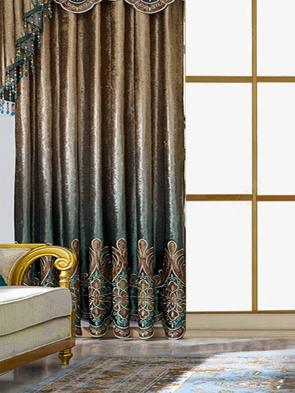 Two Pieces Of Luxurious European Villa Curtains With Elegant Floral Patterns, Suitable For Living Room And Bedroom - Image 2