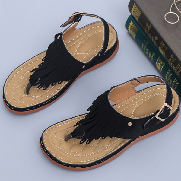Women's Roman Cutout Thong Wedge Beach Sandals - Image 4