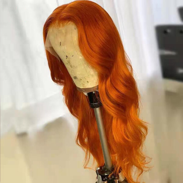 European And American Dark Orange Wig Hair Set Smooth Hair - Image 6