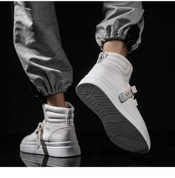 Korean Version Of The Tide Men's White Short Boots - Image 7