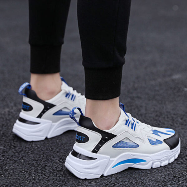 White Sneakers Men Non Slip Walking Running Shoes Sports - Image 4