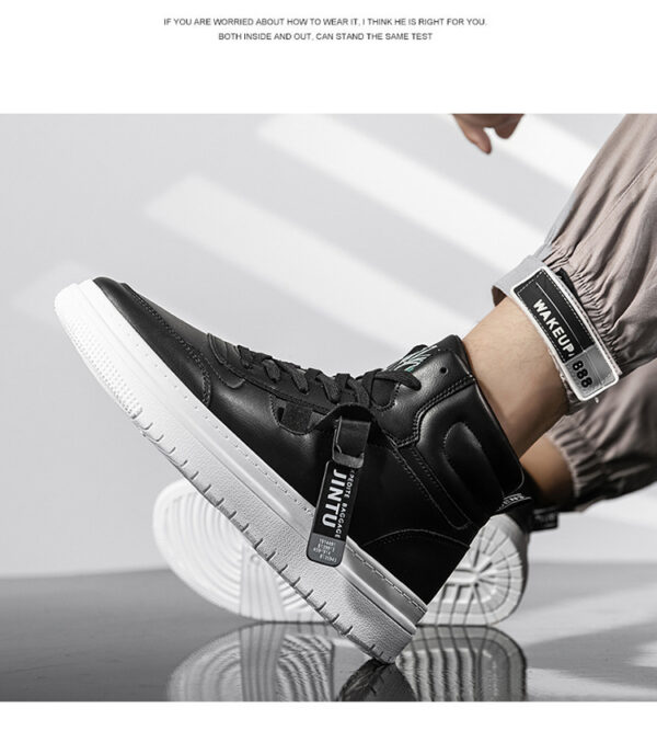 Korean Version Of The Tide Men's White Short Boots - Image 2