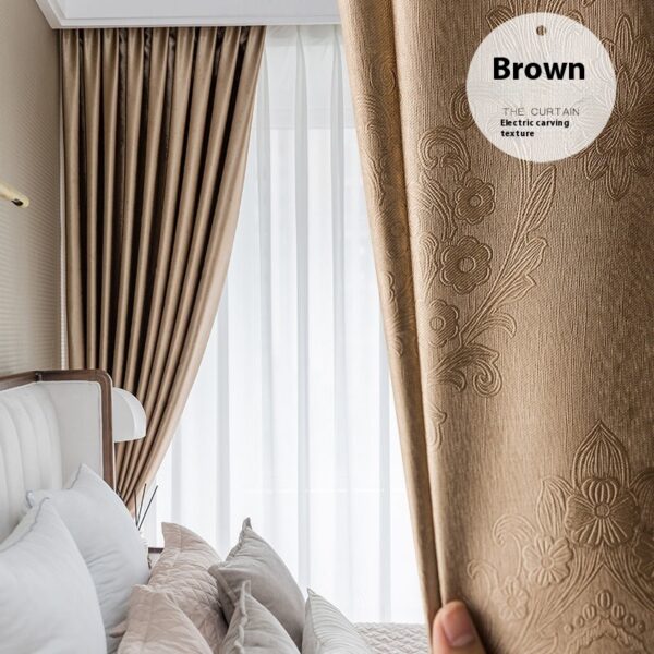 Thickened Shading Curtain Living Room Balcony Bay Window - Image 3