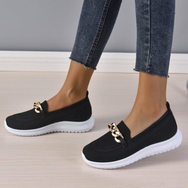 Chain Flats Shoes Women Mesh Sports Walking Shoes - Image 6