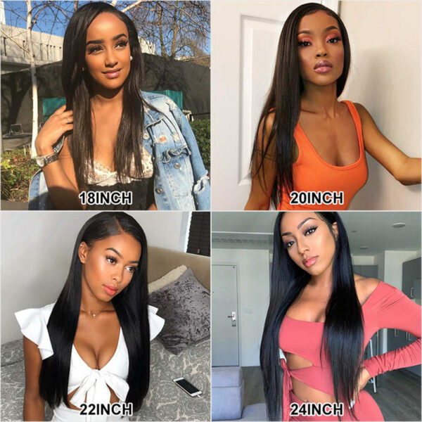 Women's Fashion Simple Human Hair Straight Wig - Image 2