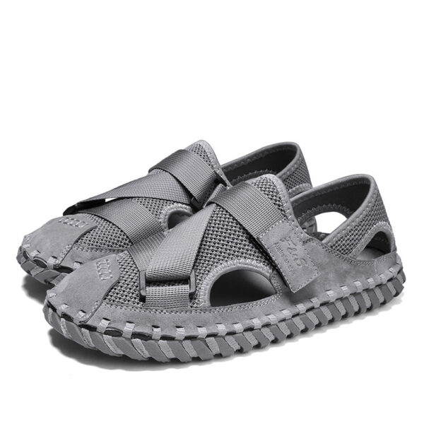 Summer Hollow Men's Soft Bottom Beach Shoes Breathable Mesh Sandals - Image 5