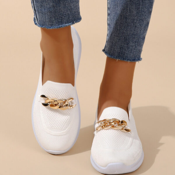 Chain Flats Shoes Women Mesh Sports Walking Shoes - Image 5