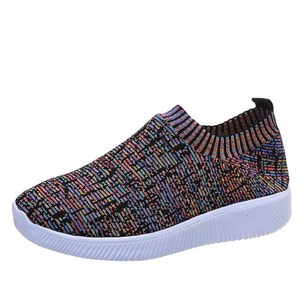 Stripe Knit Sock Shoes Flats Sneakers Running Walking Loafers - Image 3