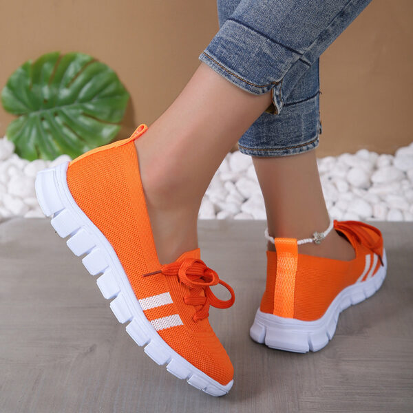 Casual Lace-up Mesh Shoes Preppy Flats Walking Running Sports Shoes Sneakers For Women - Image 7