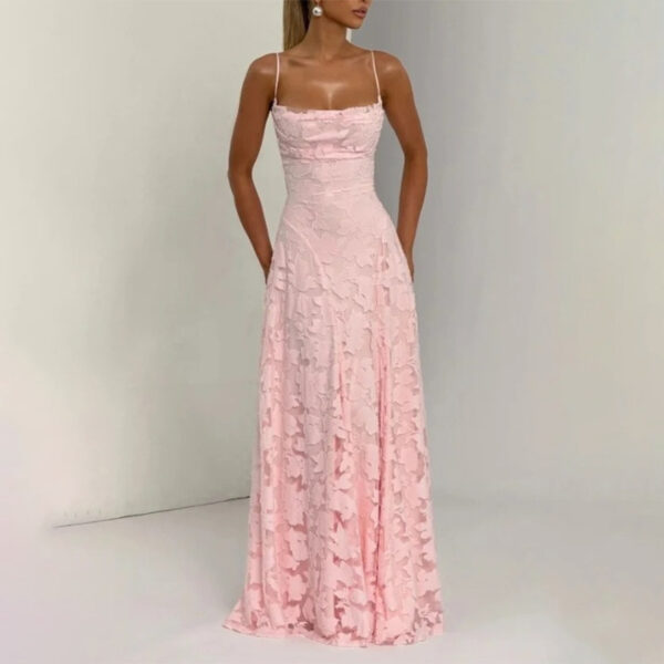 Slim-fit Sling Backless Lace Up Design Dress - Image 6