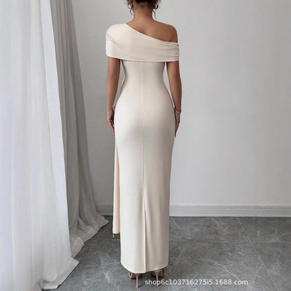 Strapless Solid Color Sleeveless Sheath Dress - Image 5