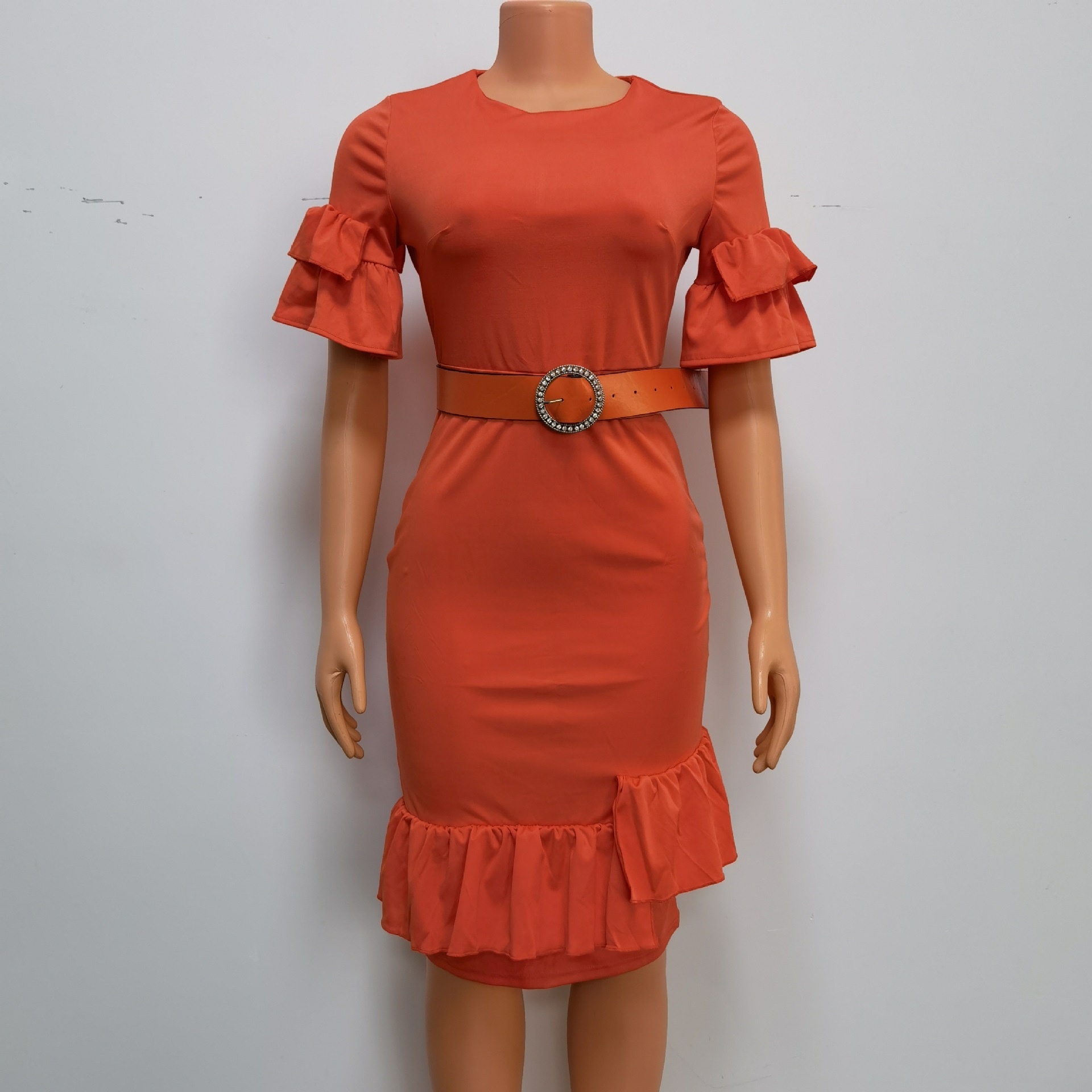 Women's Fashion Ruffles Extra Large Size Dress - Image 3