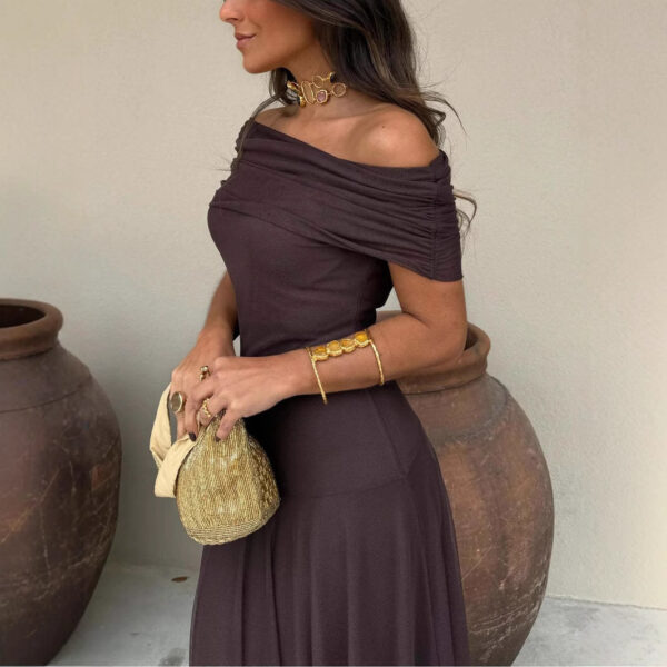 Women's Tube Top Mesh Slim Fit Patchwork Temperament Dress - Image 4