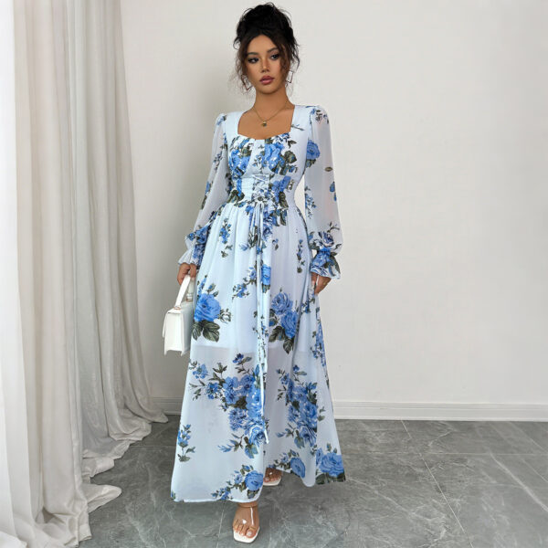 Printed Fungus Long Sleeve Dress Women's Clothing - Image 2