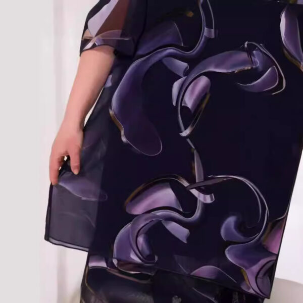 Printed Chiffon Dress - Image 4