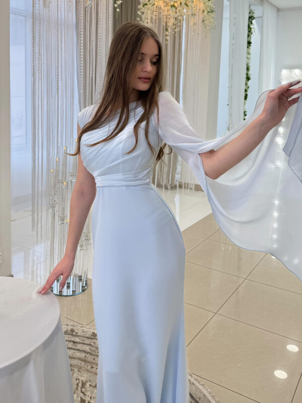Elegant Single Long Sleeve Slim Satin Dress - Image 5