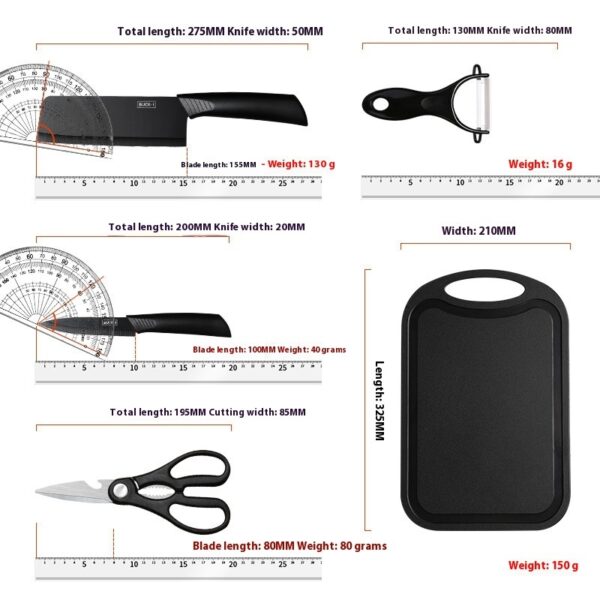 Black Steel Household Tools Kitchen Knife - Image 9