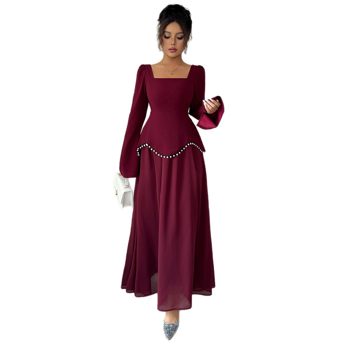 Minimalist Long Sleeve Senior Dress Women's Clothing - Image 6