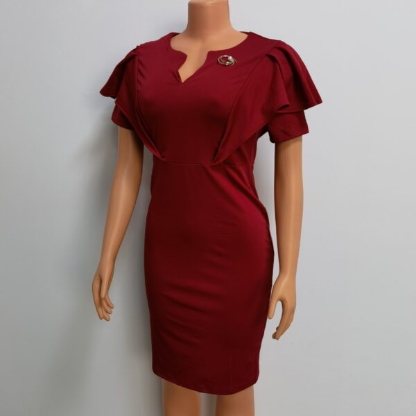 Women's Solid Color Temperament Commute Sheath Dress - Image 4