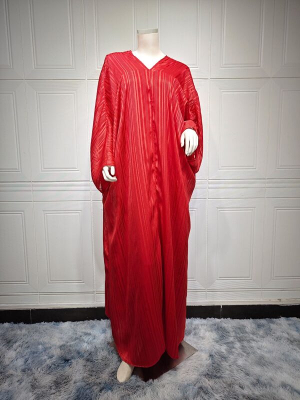 Muslim Abaya Fashion Dress Black Robe Shiny Figured Cloth Robe Two-piece Set - Image 10