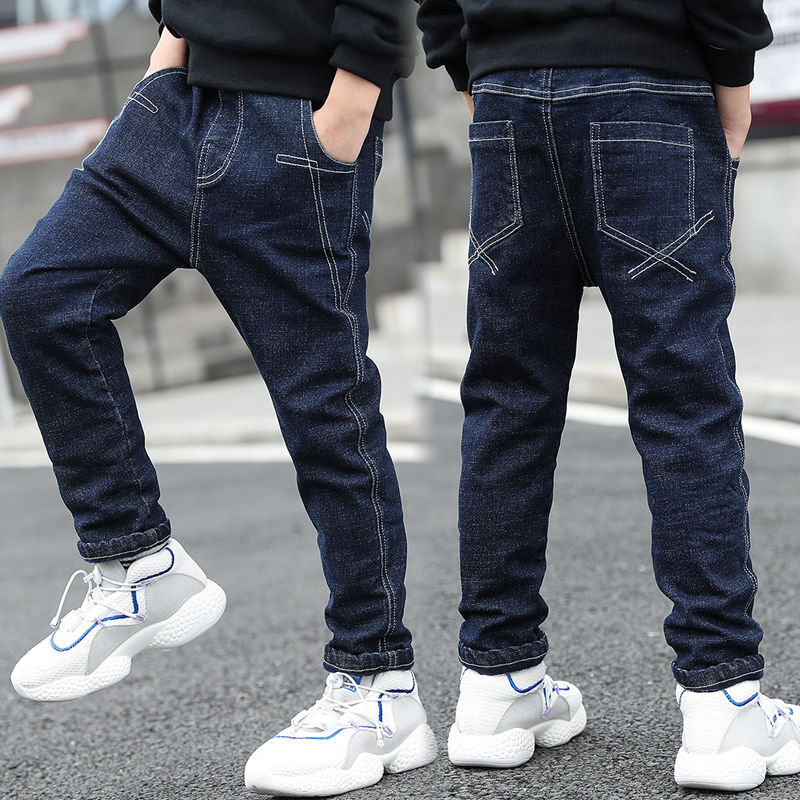 Boys Jeans Autumn And Winter New One-piece Velvet - Image 8