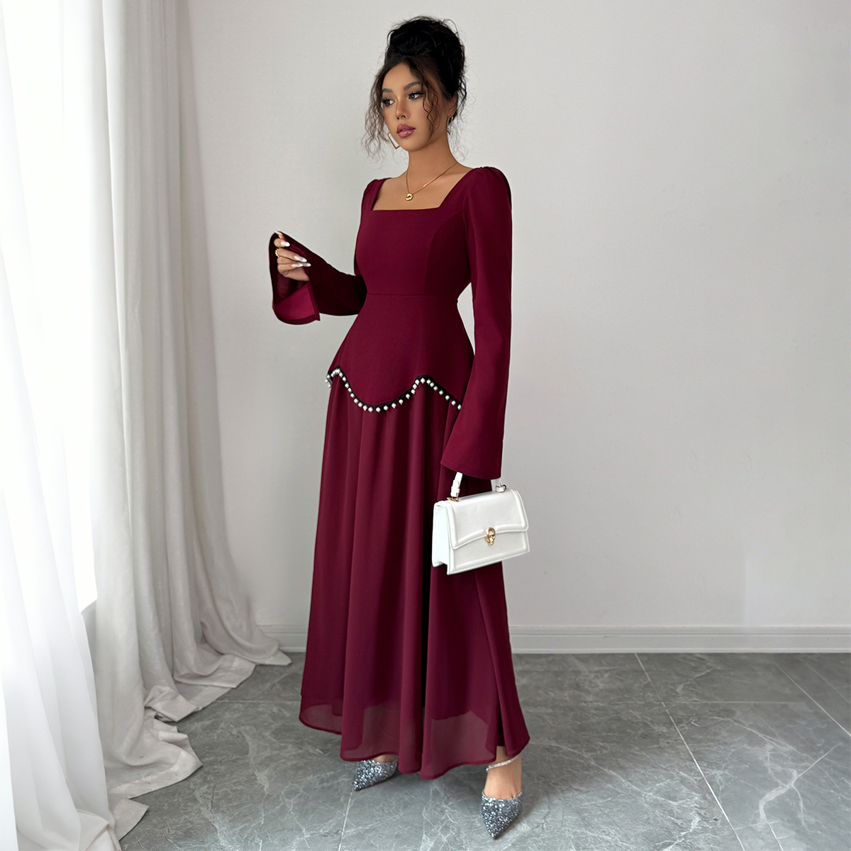 Minimalist Long Sleeve Senior Dress Women's Clothing - Image 5