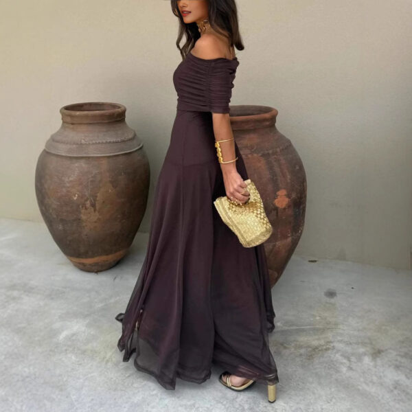 Women's Tube Top Mesh Slim Fit Patchwork Temperament Dress - Image 3