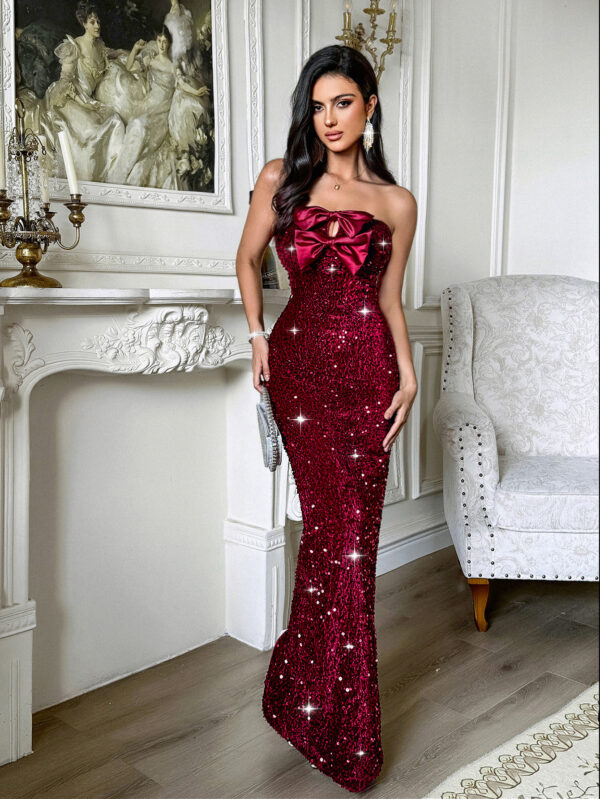 Tube Top Bow Dress Women's Clothing - Image 5