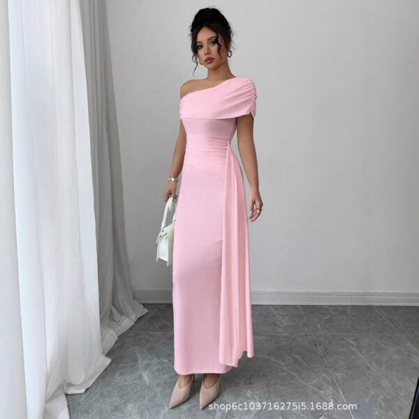 Strapless Solid Color Sleeveless Sheath Dress - Image 8