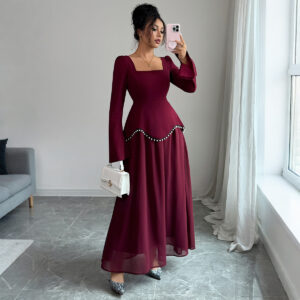 Minimalist Long Sleeve Senior Dress Women's Clothing
