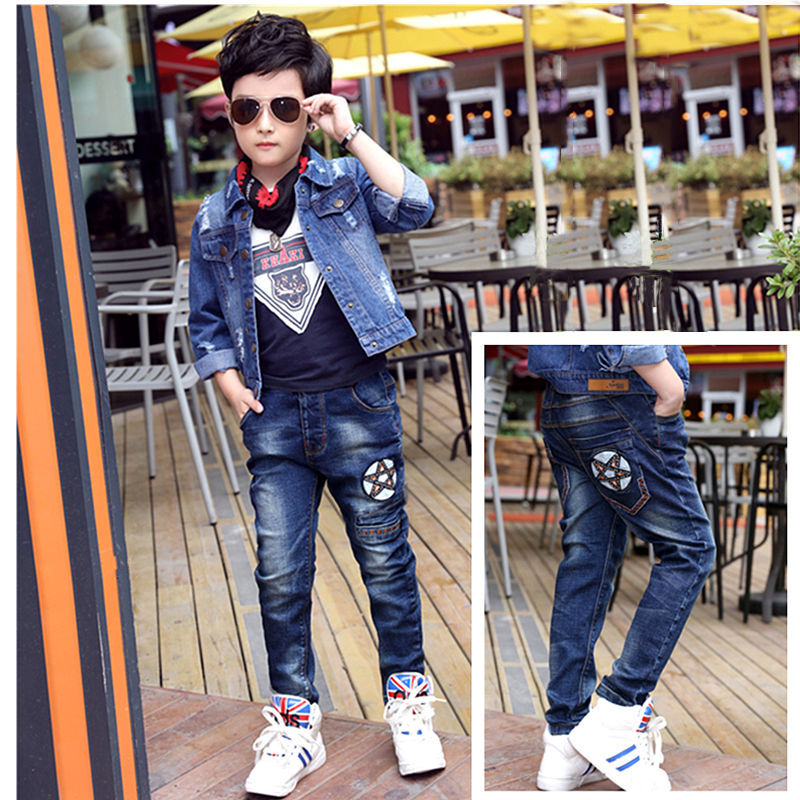 Boys Jeans Autumn And Winter New One-piece Velvet - Image 4