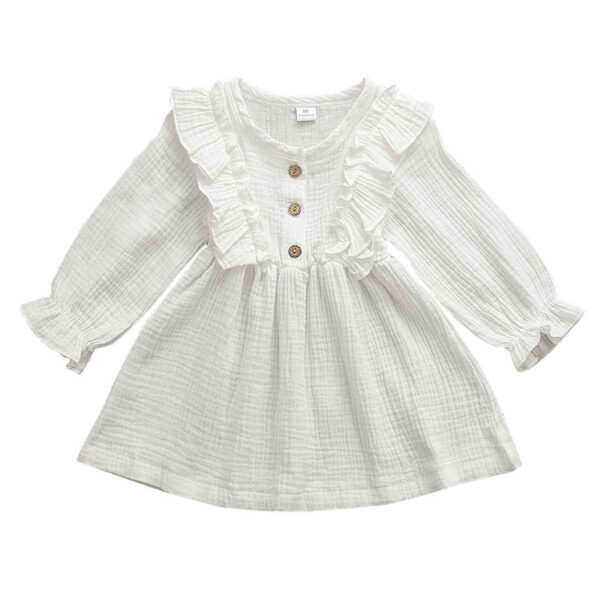 1-6Y Baby Girl Spring Dress With Ruffled Children - Image 2