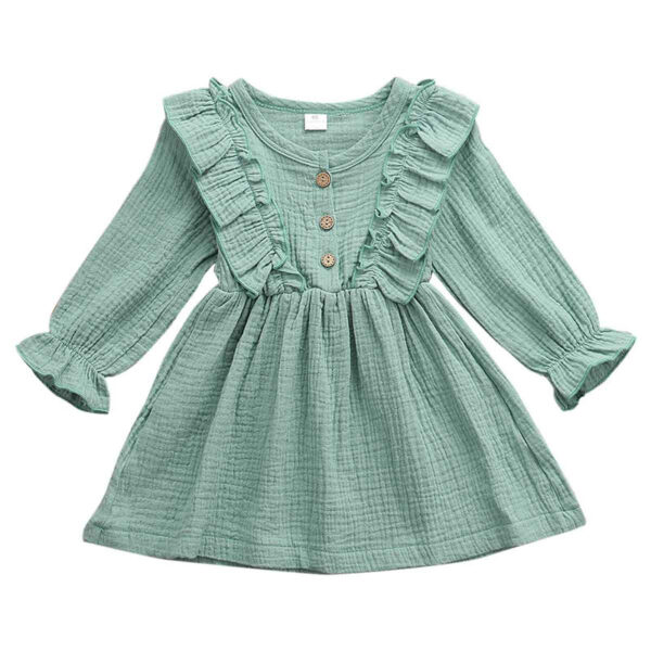 1-6Y Baby Girl Spring Dress With Ruffled Children - Image 5