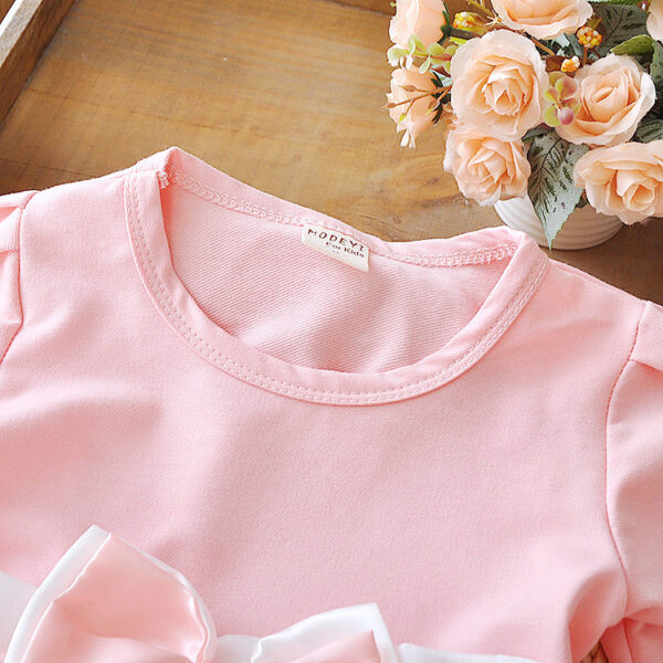 Flower bow long sleeve dress - Image 7