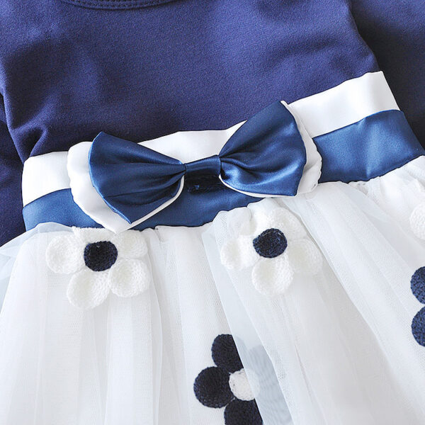 Flower bow long sleeve dress - Image 10